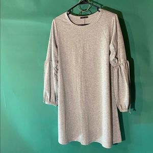 Sweet Claire Gray Puff Sleeve Dress Size Medium